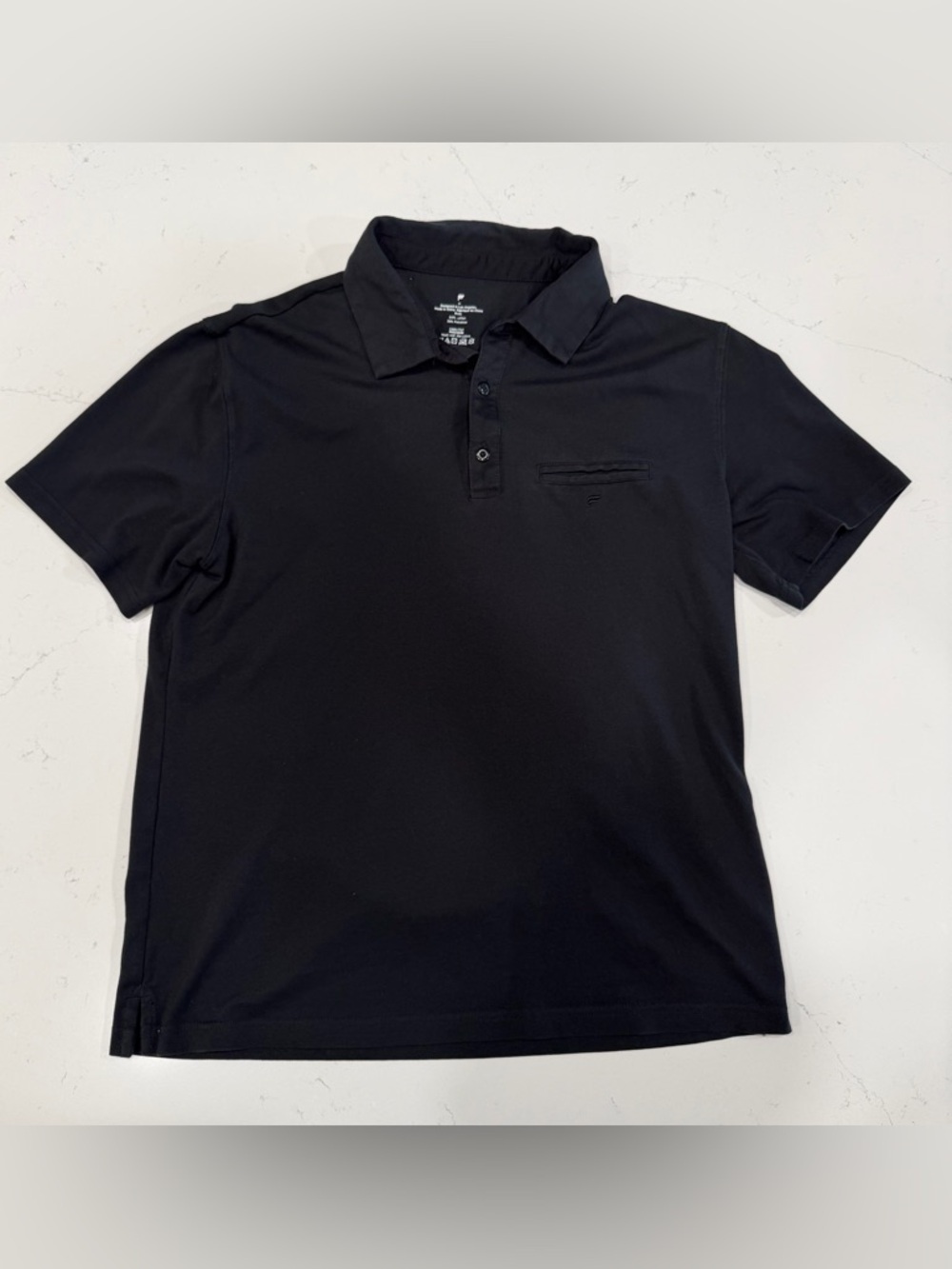 Fabletics Men's Black Short-Sleeve Polo Medium